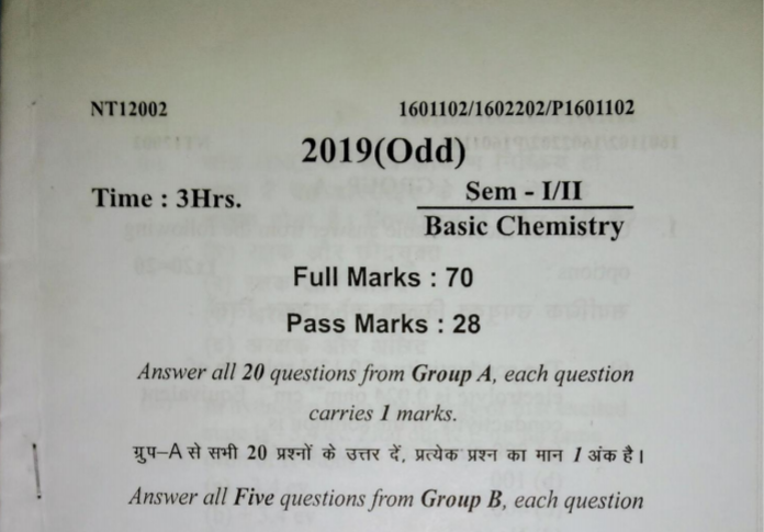 Download 4 years Basic Chemistry Question Papers of SBTE Bihar