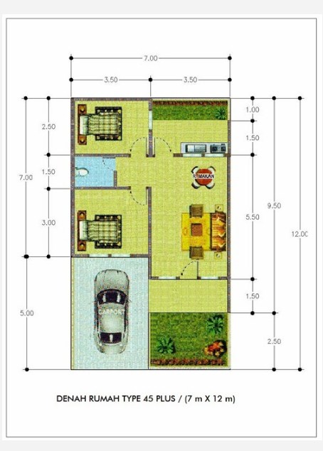 Inspirasi Terpopuler 51+ Denah Rumah Minimalis Kamar 2