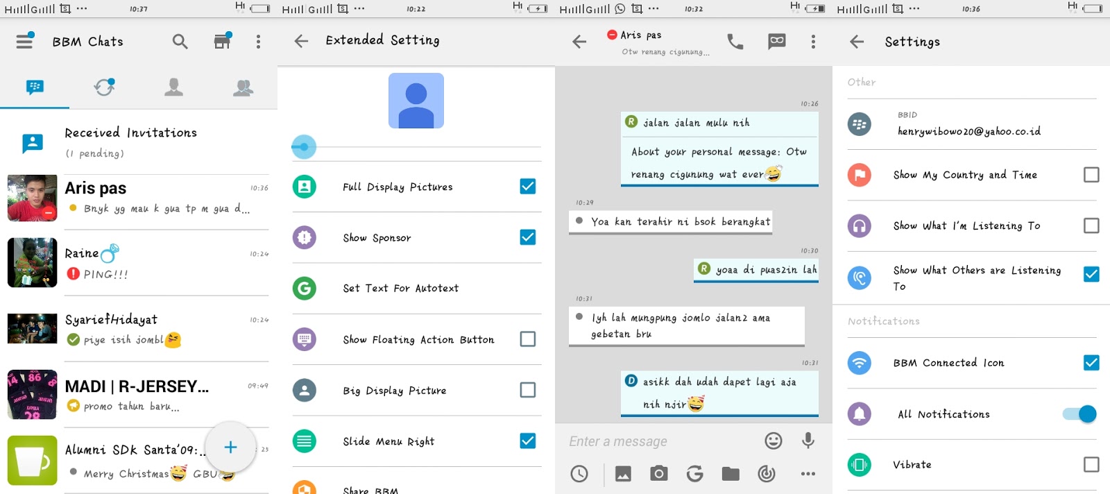 BBM MOD IOS Light V54 Based BBM 211016 Semua Ada