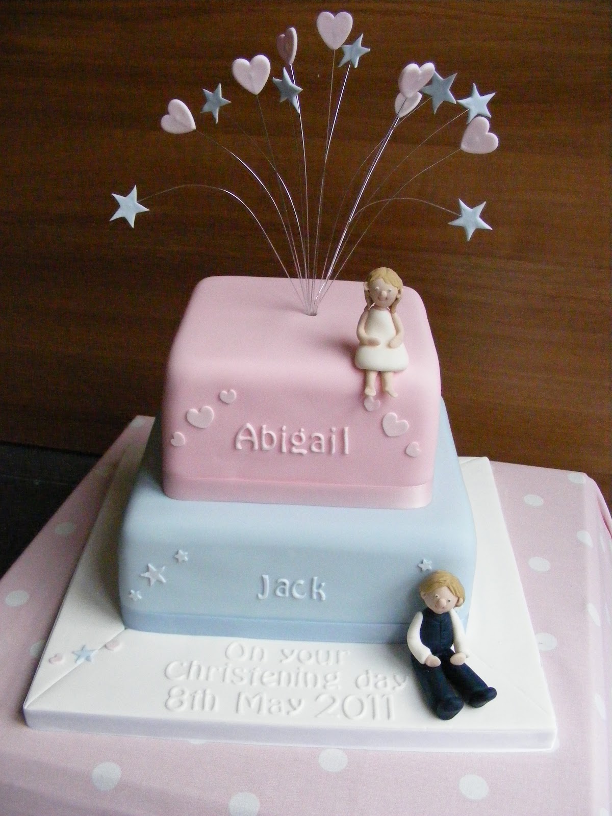 cool cake designs for girls Christening cake for a Boy and Girl
