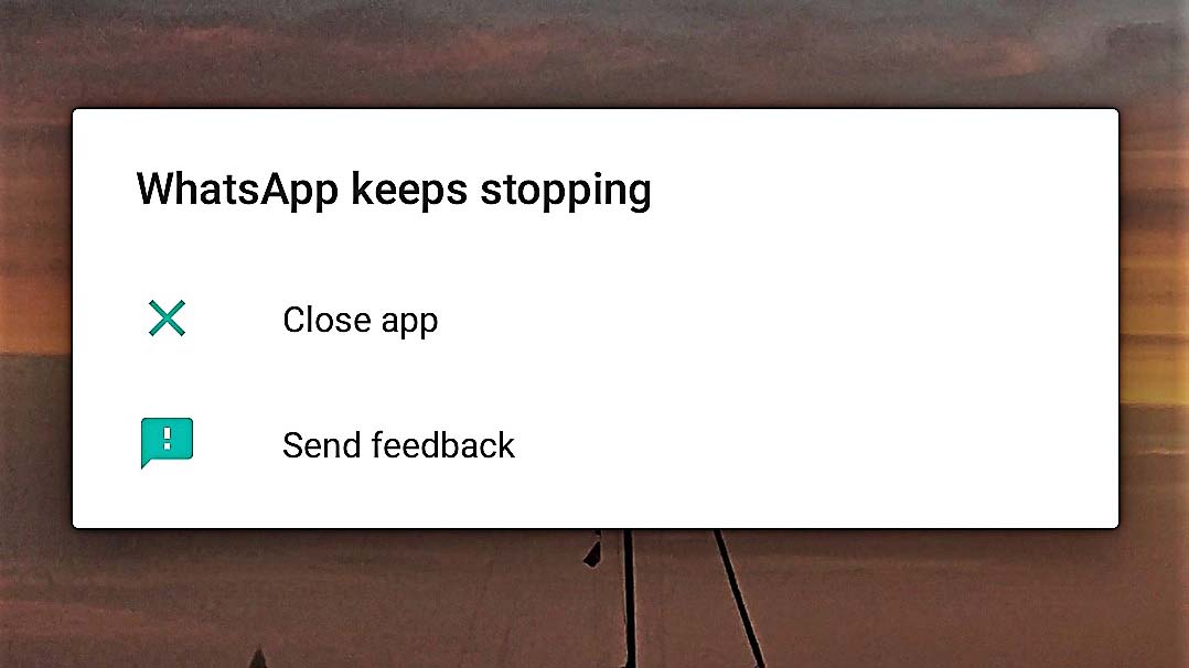 WHATSAPP KEEP STOPPING