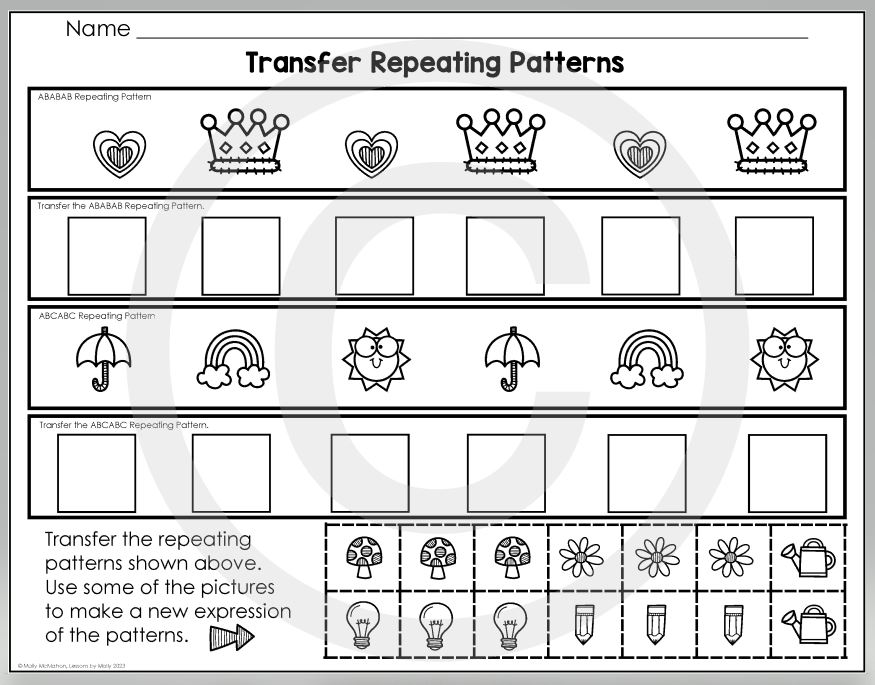 transfer repeating patterns