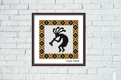 Native American Kokopelli simple cross stitch pattern