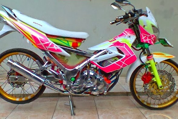 Modifikasi Motor Satria FU  150 Terunik Keren Dengan Warna  