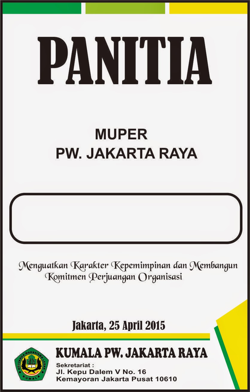 Desain ID Card Panitia MUPER KUMALA Jakarta Raya Graphic 