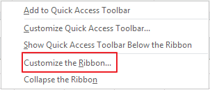 Customize The Ribbon