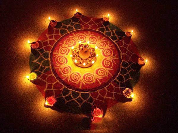 Diyas Happy Diwali Rangoli Designs