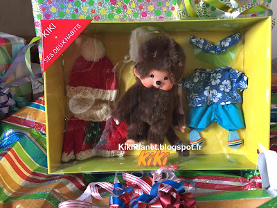 coffret kiki le vrai, neuf en boite, tenue hawaïenne, monchhichi toys vintage