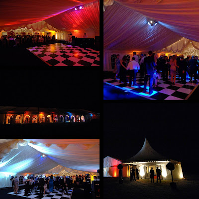  fairy light canopy's give another depth to the roof of a marquee