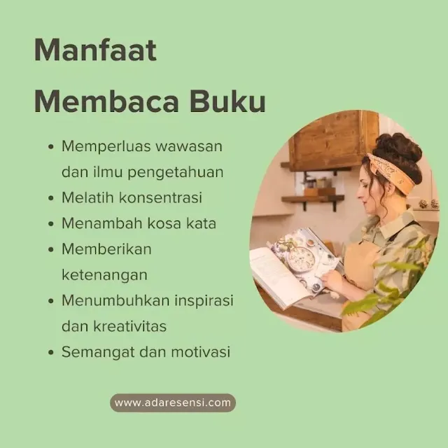 Manfaat membaca buku.