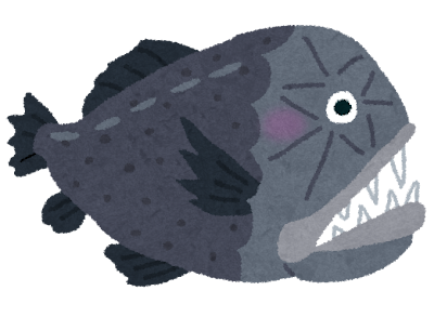 オニキンメのイラスト（深海魚）