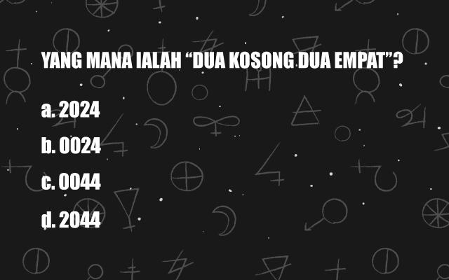 Tes logika,Yang mana ialah dua kosong dua empat?