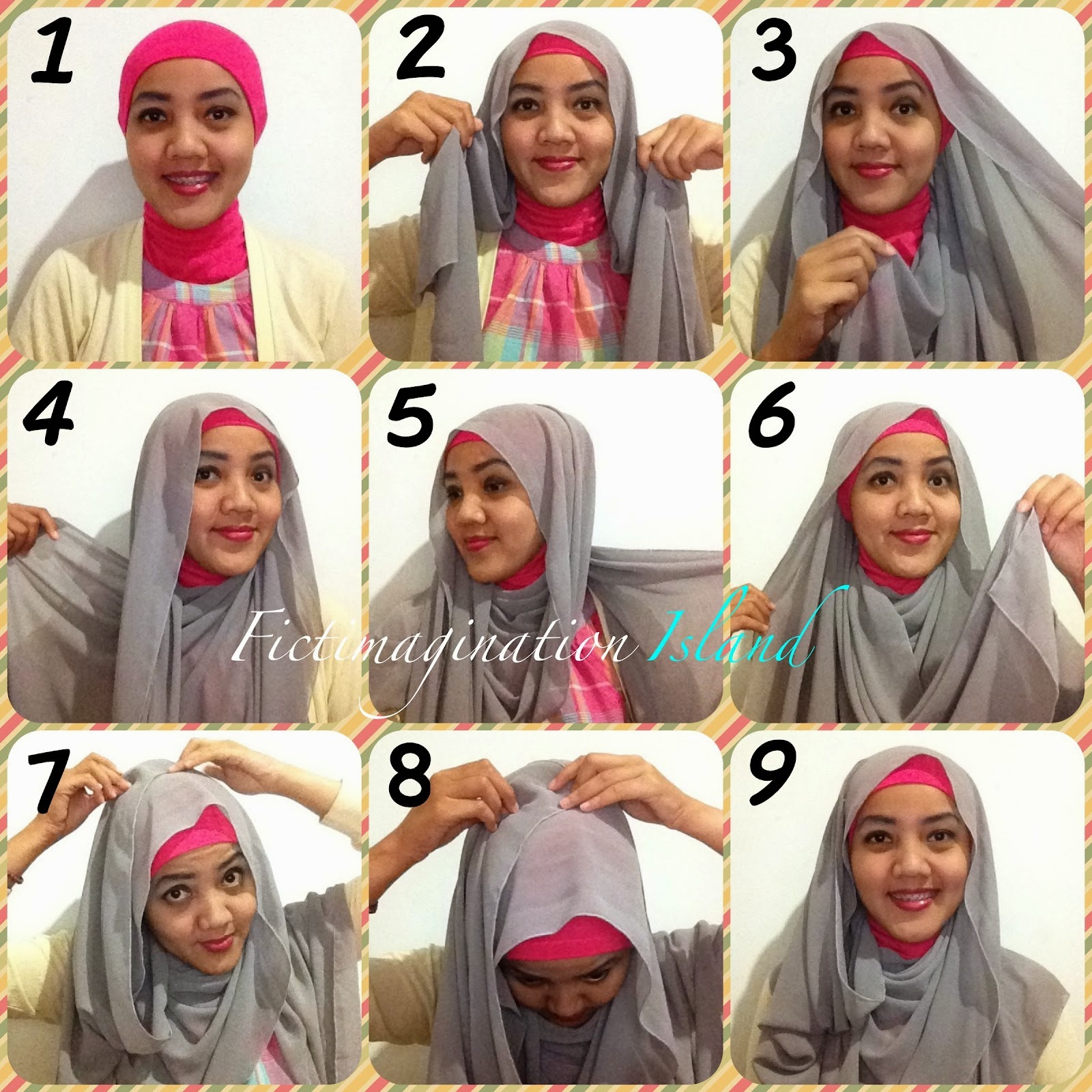 Tutorial Jilbab Segi Empat Dengan Headband Tutorial Hijab Paling