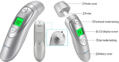 Metene Body Thermometer: Forehead and Ear Digital Temperature Monitor