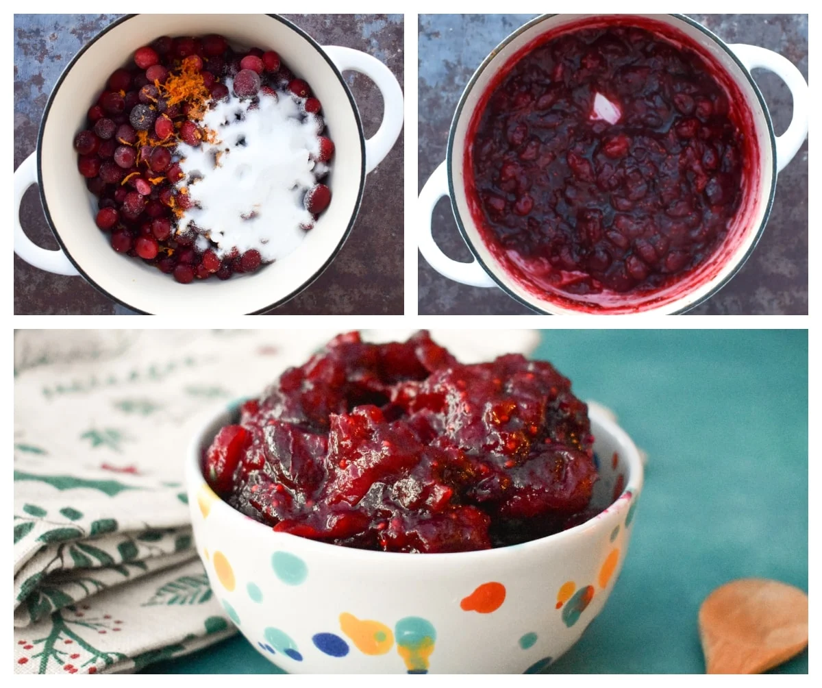 Making vegan cranberry sauce - part 2.