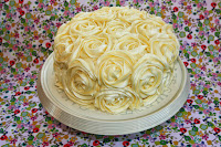 Lemon layer cake with lemon buttercream rose swirls