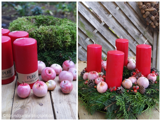 Adventskranz mit nachhaltigen Kerzen