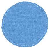丸い布のイラスト「青」