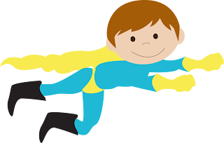 Clipart de Niños Disfrazados de Super Héroes. 