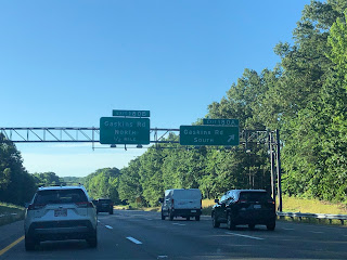 I-64 approaches the exit for Gaskins Road.