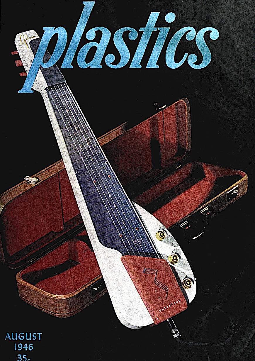 a color photograph of a 1946 Gibson steel guitar with plastic body