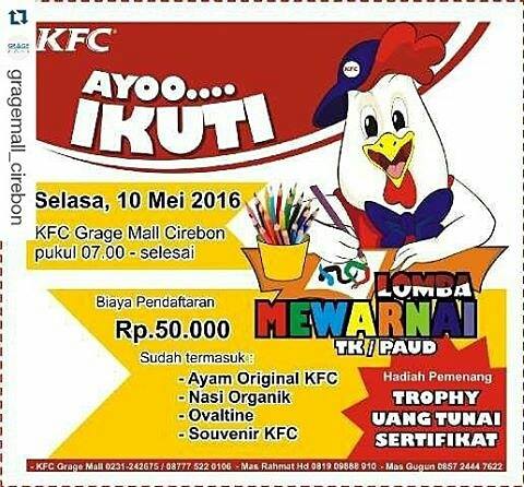 Lomba Mewarnai 2016 dari KFC Grage Mall Cirebon - lomba 