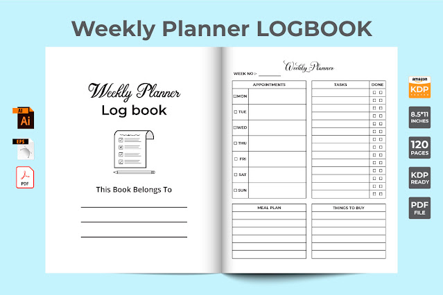 Weekly Planner KDP Interior Log Book free download