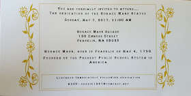Upi are invited to the Horace Mann Statue Unveiling at Horace Mann Square - May 7