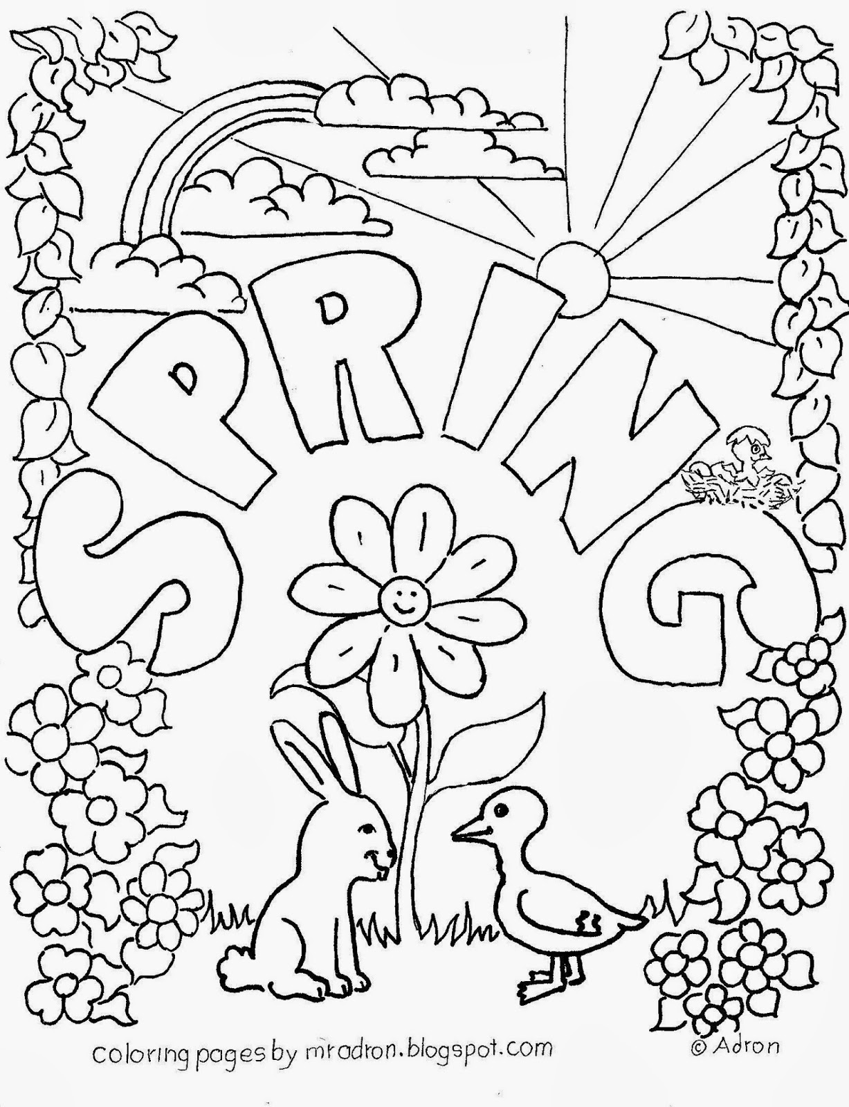  Coloring  Pages  for Kids by Mr Adron Spring  Free  