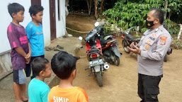 Bhabinkamtibmas Pekon Datarajan Sambangi Warga Himbau Tidak Bermain Meriam Bambu dan Petasan