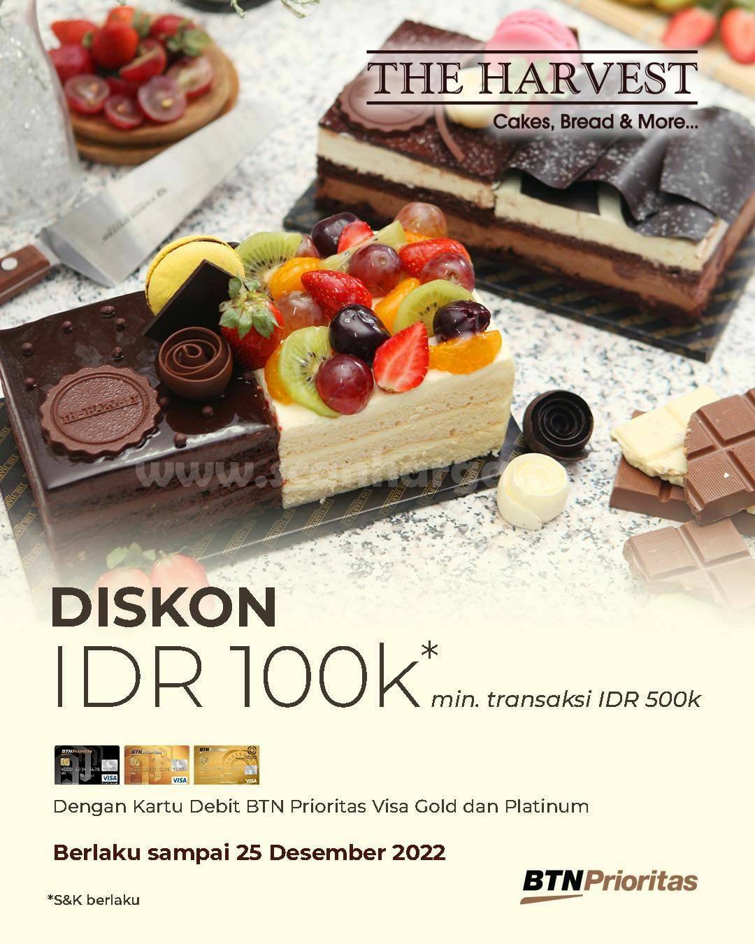 Promo THE HARVEST DISKON Rp. 100.000 dengan Kartu Debit BTN Prioritas