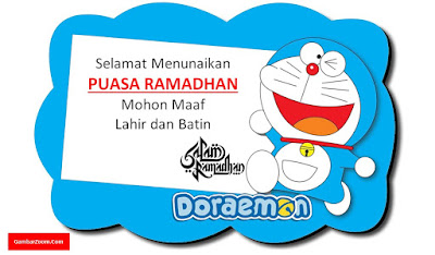 GAMBAR DORAEMON LUCU Selamat Puasa Ramadhan  Ucapan Buka 