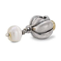 Authentic Pandora Jewelry Silver 14k Yellow Gold Dangle Blooming  Charm with Cubic Zerconium and Pearl