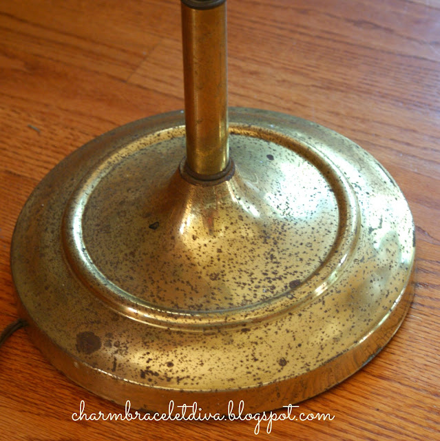 Here's a "before" shot of a vintage brass lamp bottom, pre-Land of Nod Orbital Lamp DIY