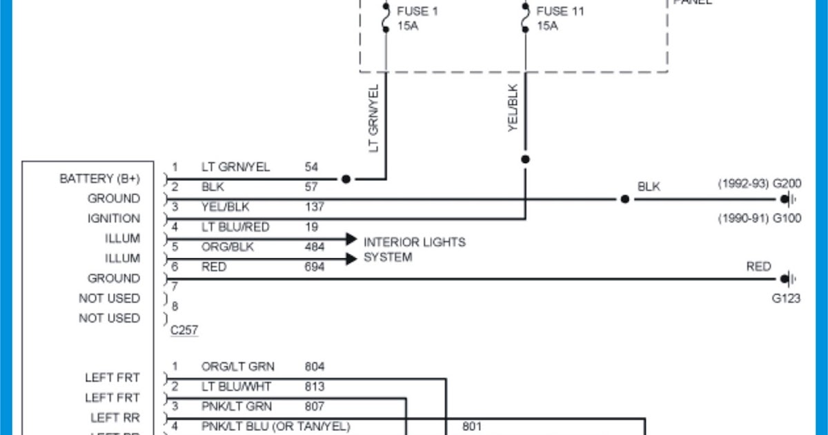 1990-1992 Ford Ranger Radio Wiring Diagram | Schematic