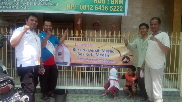 PKS Medan Area Rutinkan Bersih Bersih Masjid Jelang Ramadhan Setiap Tahun