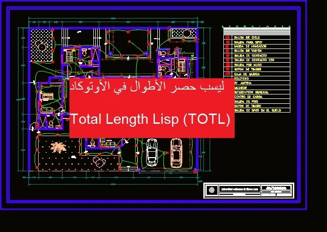 ليسب حصر الأطوال في الأوتوكاد (TOTL) TOTAL LENGTH LISP