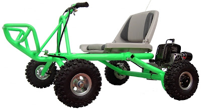 go-ped gas powered full suspension 4-wheeled trail ripper quad