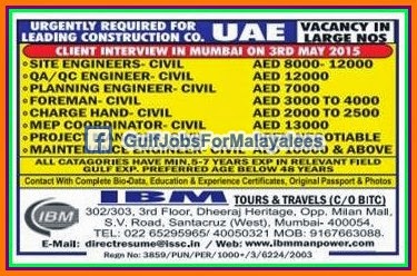 Construction Company Jobs for UAE