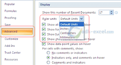 mengganti default satuan panjang ruler units