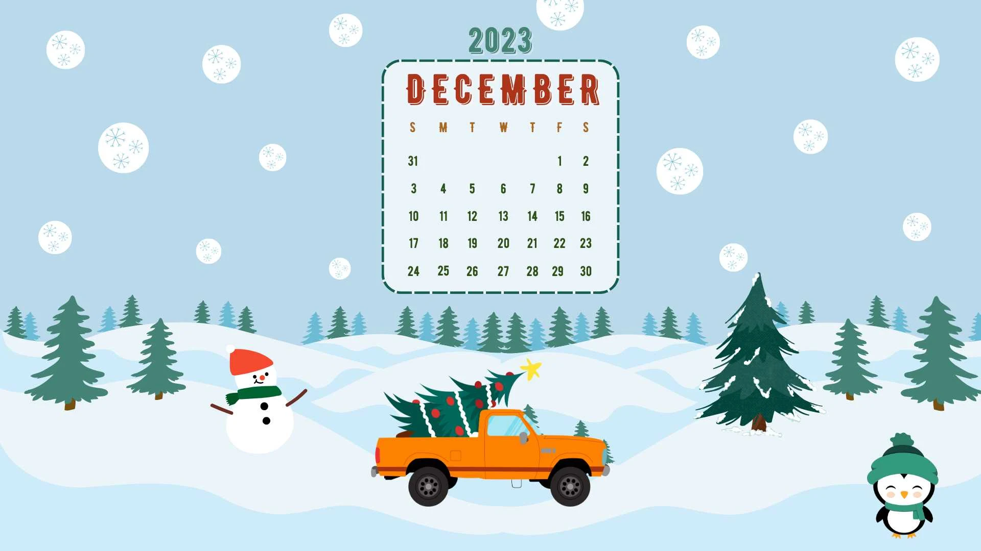 december 2023 calendar wallpaper download