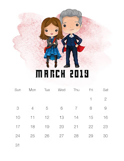 Calendario 2019 de Dr. Who para Imprimir Gratis. 
