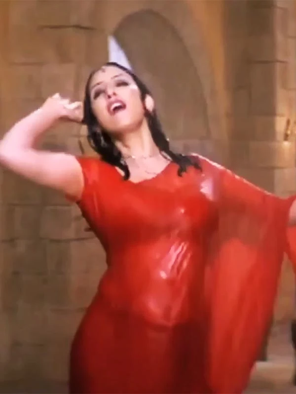 manisha koirala red wet saree mehbooba