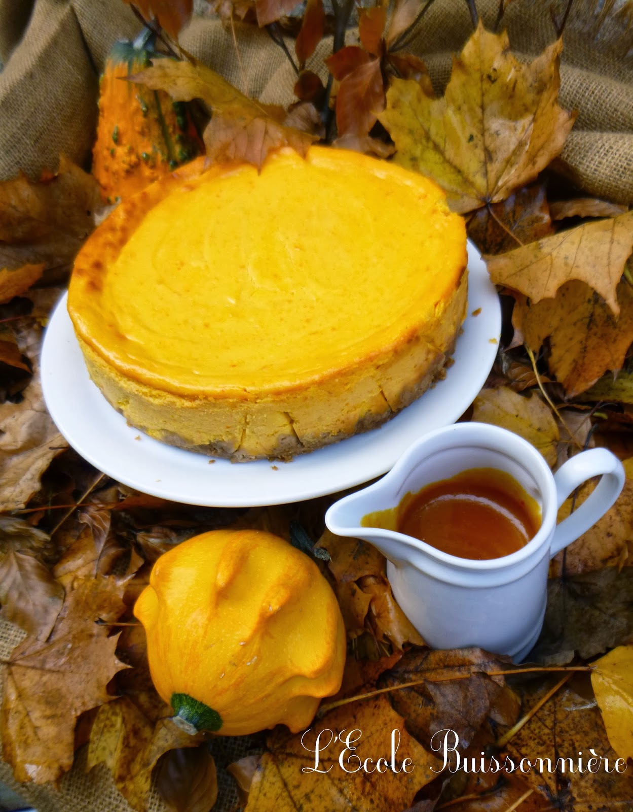 L'Ecole Buissonnière: Cheesecake au potimarron et caramel de beurre salé