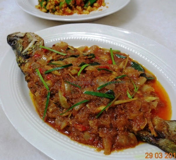My Kuali: Ikan siakap goreng tom yam