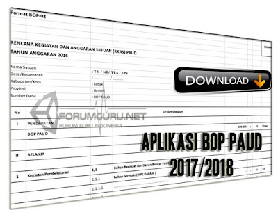 Format RKAS BOP PAUD Tahun Pelajaran 2017/2018