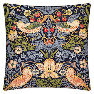 Morris & Co Strawberry Thief Cushion (Indigo)