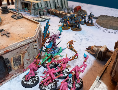 Warhammer 40k battle report: Space Wolves vs Chaos Daemons, 500pts