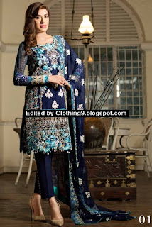 Nomi Ansari Embroidered Chiffon Collection 2016-17