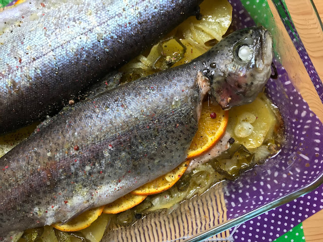 truchas asadas a la naranja receta